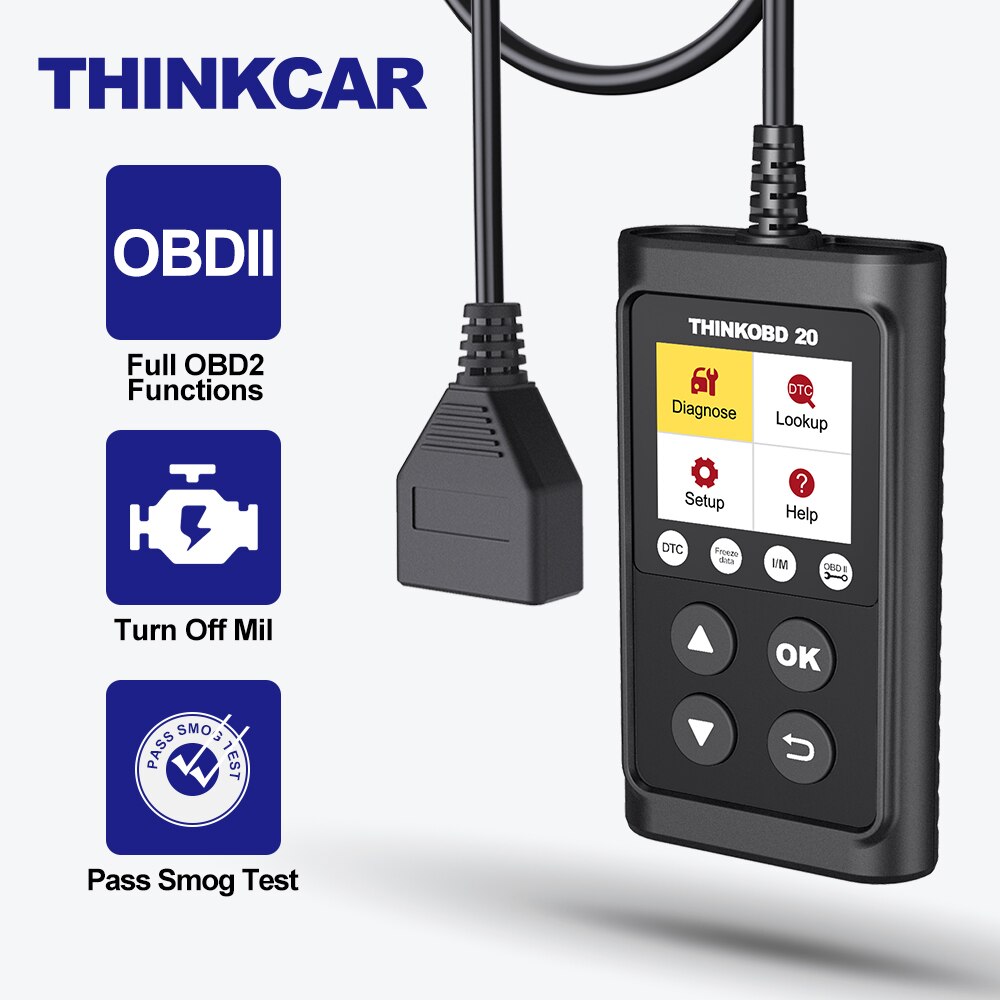 Thinkobd 20 OBD2 Diagnostic Scanner Full OBDII Functions Automotive Engine Fault Code Reader CAN Scan Tool Check Engine Light Vehicle Code Reader for O2 Sensor & DTC Lookup
