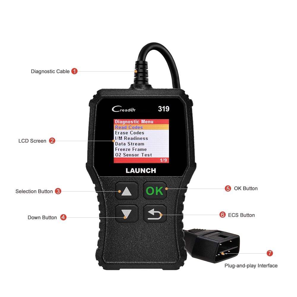 Launch X431 Creader 319 CR319 Auto Code Reader Full OBDII EOBD