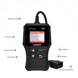 Launch X431 Creader 319 CR319 Auto Code Reader Full OBDII EOBD Automotive Diagnostic Tool OBD2 Scanner as Creader 6001 AL319