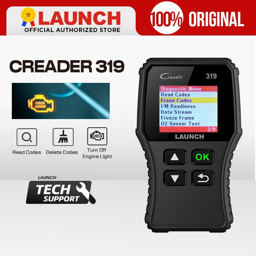 LAUNCH X431 Creader CR319 OBD2 Scanner Car Diagnostic Tool Auto EVAP Code Reader 