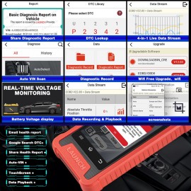 LAUNCH X431 Elite CRE200 OBD2 Scanner Auto ABS SRS Diagnostic Tool Car EOBD OBDII Code Reader Scan Tool Multilingual Free update