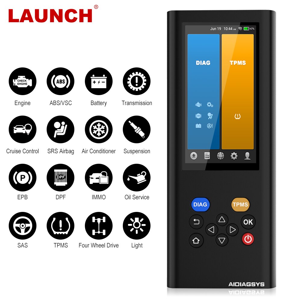 LAUNCH X431 AIDIAGSYS Full System OBD2 Scanner TPMS Programming ABS DPF Oil Reset OBD2 Auto scanner