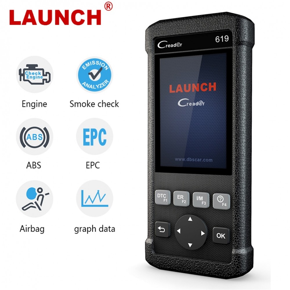 Launch CR619 Obd2 Scanner Multi-language Automotive Scanner Diagnosis ABS SRS Airbag ODB OBD 2 Car Diagnostic Tool Free Update