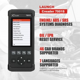 Launch Creader 7001S OBD2 Scanner Car Diagnostic Tool ABS SRS Scanner Automotivo Diagnostics Scan Airbag Autoscanner EPB CR7001S