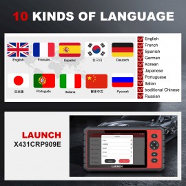 LAUNCH X431 CRP909E OBD2 Car Full System Diagnostic Tool Code Reader Scanner with 15 Reset Service Upgraded Version of CRP909