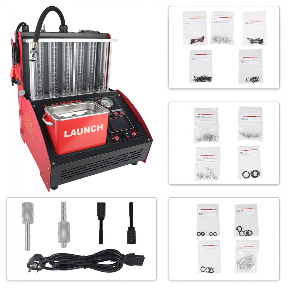 Launch CNC-603C 6 Cylinder Injector Cleaner & Tester, Automotive Fuel Injection Systems Cleaners and Testers with Free 110V Transformer