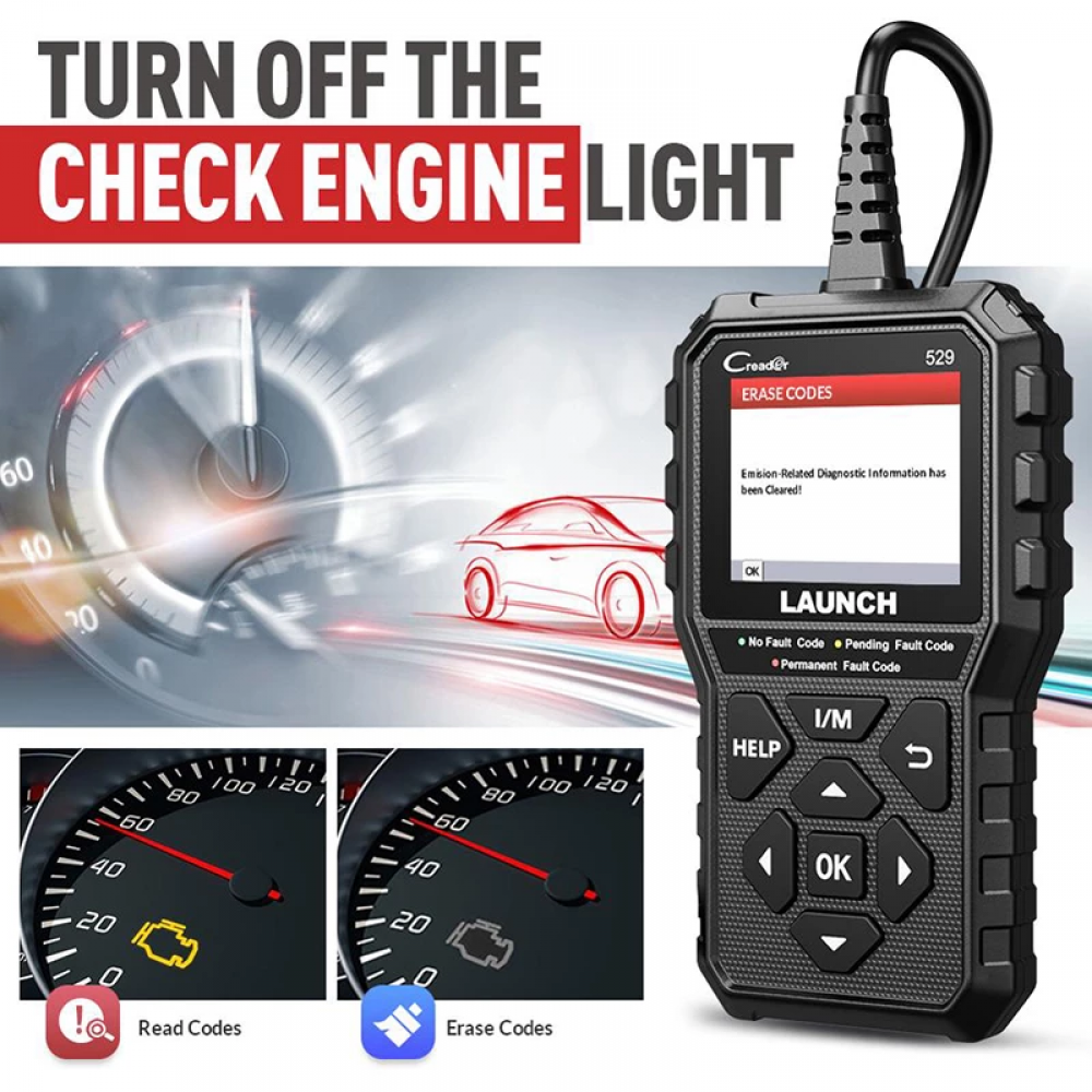 LAUNCH Creader 529 CR529 OBD2 Scanner Engine OBD Code Readers Scan