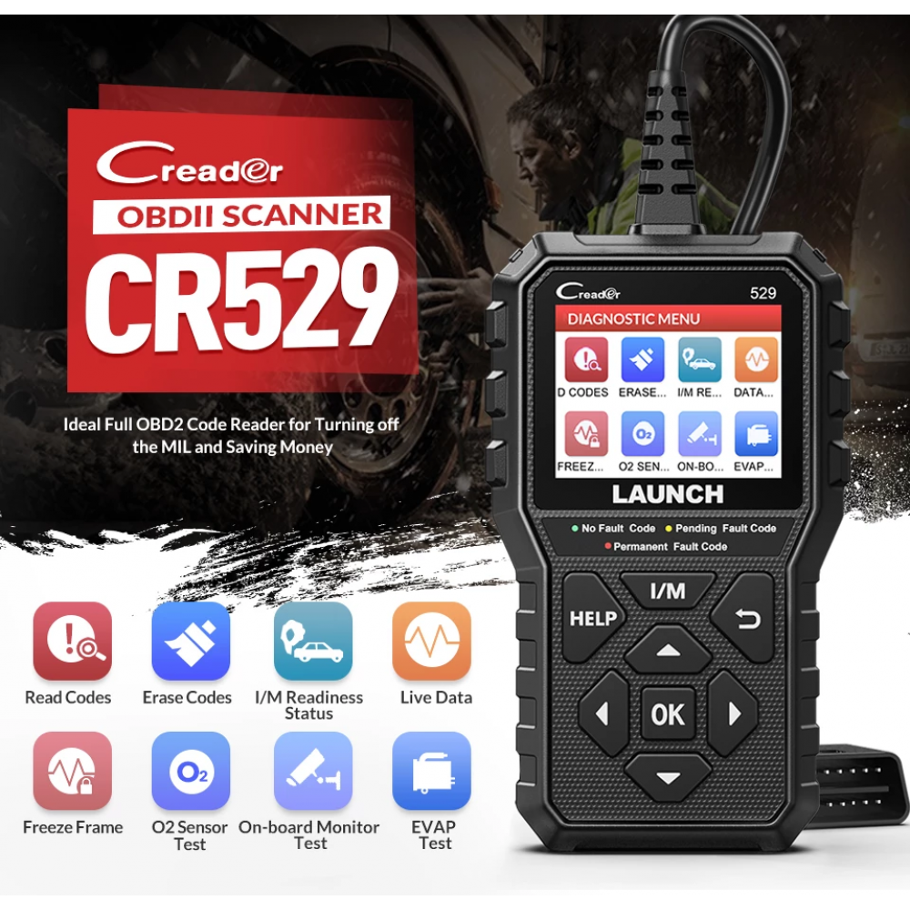 Nuevo launch creader 529 cr529 obd2 scanner diagnosis multimarca maquina  diagnosis scaner automotriz escaner automotriz diagnostico