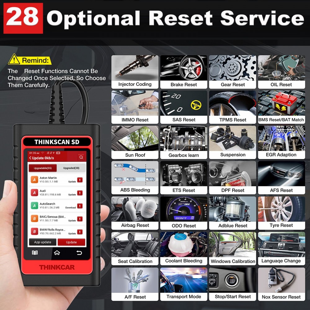 ThinkCar ThinkScan SD6 OBD2 Scanner Engine ABS SRS ECM TCM BCM IC Auto