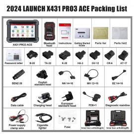 LAUNCH X431 PRO3 ACE Bidirectional Scan Tool with DBSCar VII Connector Support Topology Map, Online Coding, 38+ Reset Functions