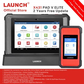 2024 Launch X431 PAD V Elite J2534 Tool With Smartlink C Support ECU/ECM Online Program Topology Map CAN/CANFD/DoIP 60+ Services EU/UK Version