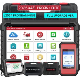 LAUNCH X431 PRO3S+ Elite Bidirectional Scan Tool with Smartlink Support J2534, Topology Map, 60+Service, Online Coding, CANFD/DoIP/D-PDU/CAN 2.0