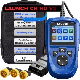 LAUNCH CR HD V2 Commercial Vehicle Code Reader Truck Scanner Supports HD OBD & EOBD Fast Fault Code Reading/Clearing, Battery Check