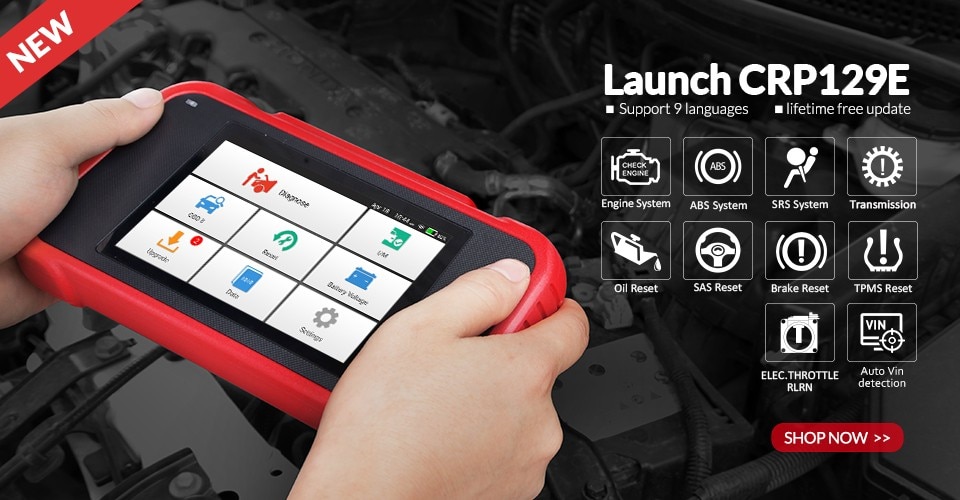 LAUNCH CRP123E OBD2 Code Reader With Engine ABS Airbag SRS Transmission  systems OBDII diagnostic tool CRP123 E Free Update