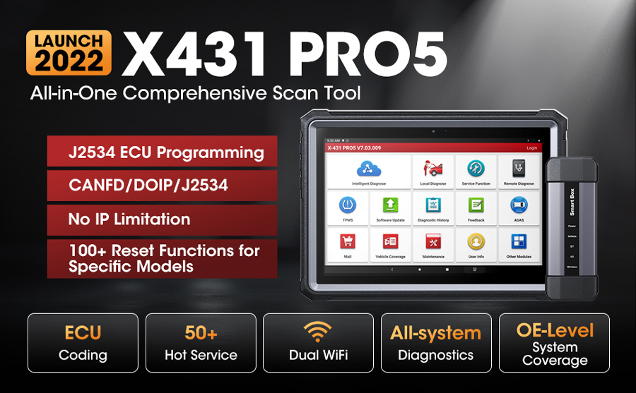 Launch X431 Pro V5.0  Latest OBD2 Scanner with Full Brands