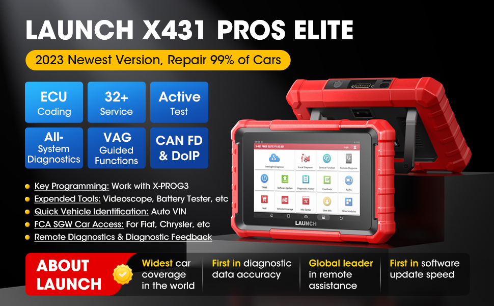 2023 LAUNCH X431 PRO Elite diagnosis coche multimarca, Bidireccional obd2  diagnosis, Codificación ECU Online,Sistema Completo diagnosis 37 Servicios  de Reajuste…